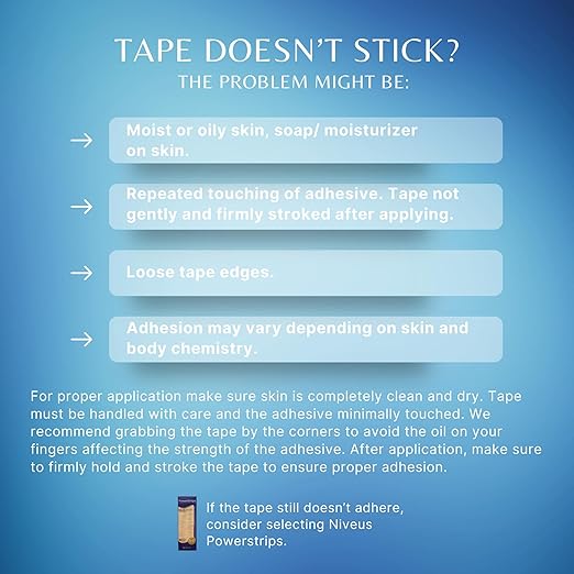 Niveus Gentle Silicone Tape Strips - Dentist Developed, Clear Soft Perforated Silicone Adhesive, FSA HSA Approved, for Sensitive Skin (1 Blue Tape Roll)