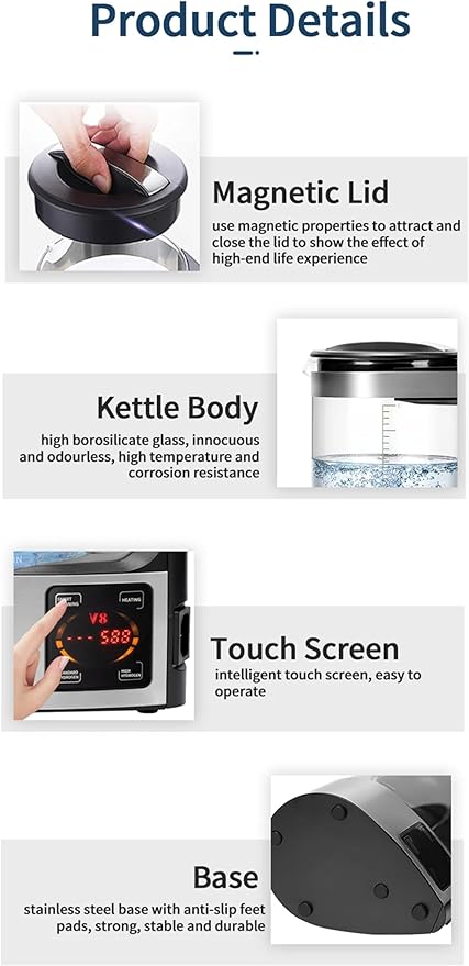 Hydrogen Rich Water Maker Machine, 2L Electric Hydrogen Rich Water Kettle Generator Alkaline Water Ionizer Machine, Hydrogen Concentration Up to1500 PPB