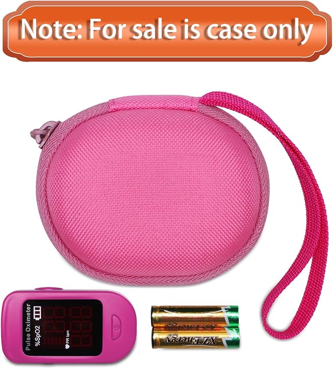 L LTGEM Pink Pulse Oximeter Case for Zacurate, Innovo, Vibeat, iHealth, Santamedical, Children Fingertip Pulse Oximeter Blood Oxygen Saturation Monitor (Case Only)