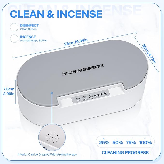 Nail Tool Sterilizer Box– 3-in-1 Portable Cleaner for Phones, Jewelry, Manicure Tools, Compact Design for Travel, Home, and Salon Use
