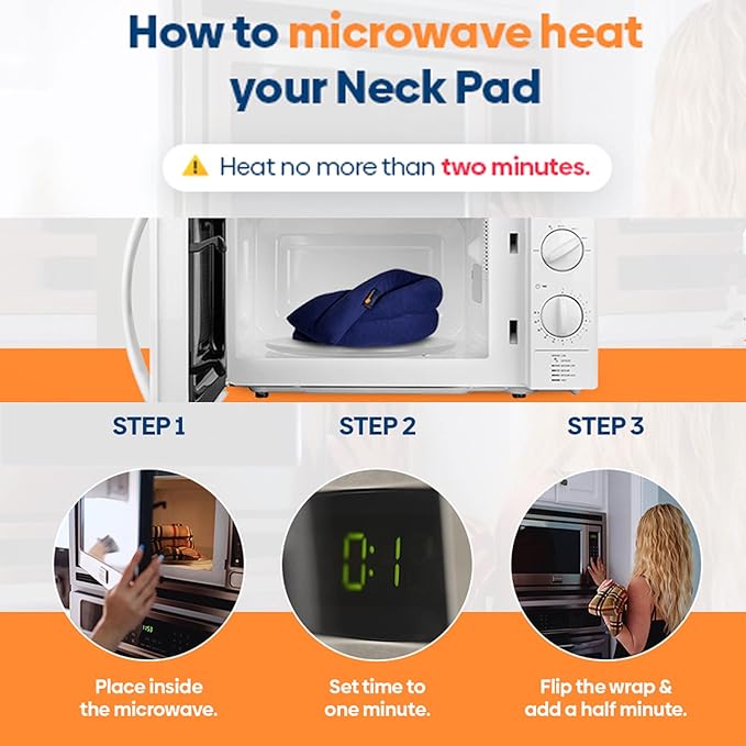 SunnyBay Microwave Heating Pad, Microwavable Heated Neck and Shoulder Wrap with Wide Neck Coverage, Hands-Free Moist Aromatherapy Hot Pack with Lavender, 26x7 Inches, 2.5 lbs, Navy Blue