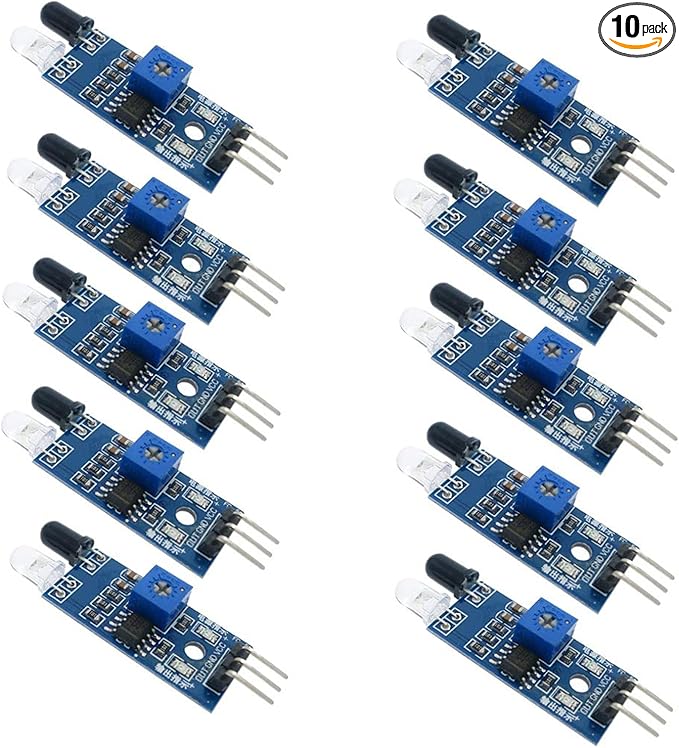 10 Pieces IR Infrared Obstacle Avoidance Sensor Module for Arduino Smart Car Robot 3-Wire Reflective Photoelectric for Arduino Smart Car Robot