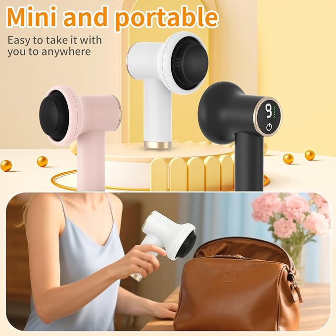 Handheld Body Massager, Body Relaxing Machine, Portable and Cordless Massager for Deep Relaxation, 9 Modes for Body SPA, 8 Massage Heads, 1800mAh Battery, Gift for Men Women, White