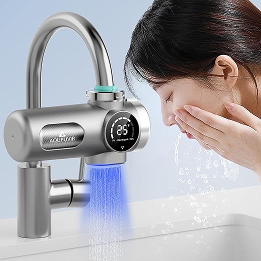 Faucet Water Filter, 3-Stage Faucet Filter with UV-C & Self-Powered Display, Dual Modes for Tap/Filtered Water, Safe for Food & Skin – Fits 22/24/28mm and Circular tap