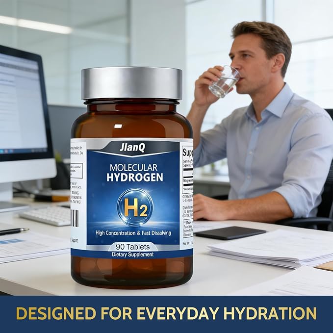 Hydrogen Water Tablets - Molecular Hydrogen Tablets for Drinking Water, Unflavored 12 PPM H2 Tabs with Magnesium - 90 Fast-Dissolve Tabs for Energy, Focus & Antioxidant Support