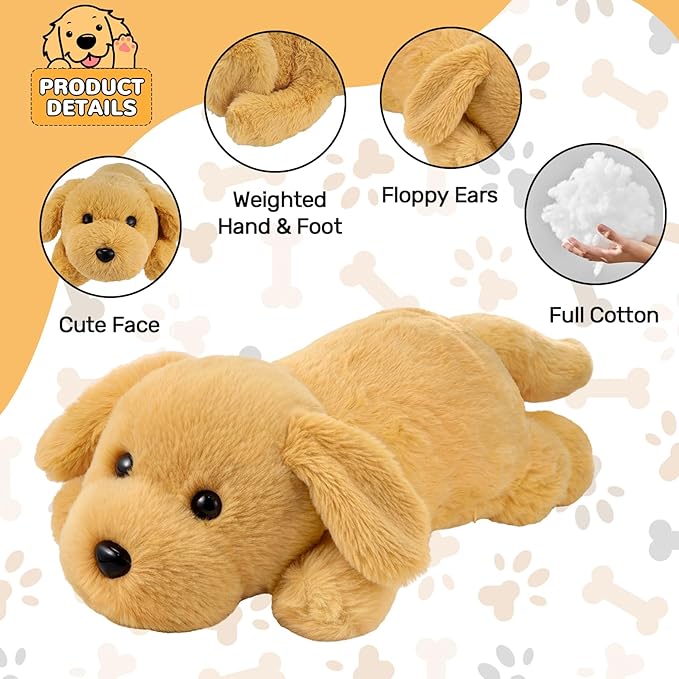 Dog Heating Pad for Period Cramps Menstrual Pain Relief, Portable Electric Heat Pads USB Powered, Cute Golden Retriever Plush Stuffed Gift, Funny Gifts for Women Teen Girls Christmas Birthday Easter