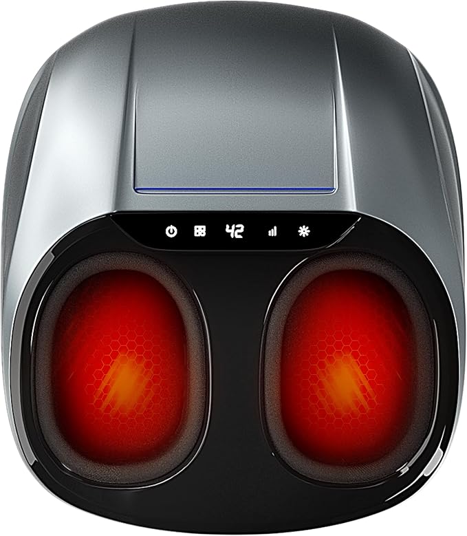 Shiatsu Foot Massager with Heat - Electric Massage for Plantar Fasciitis, Neuropathy Pain Relief & Circulation, Deep Tissue Kneading for Heel, Arch, Ankle - Gift for Men & Women, Seniors, Parents