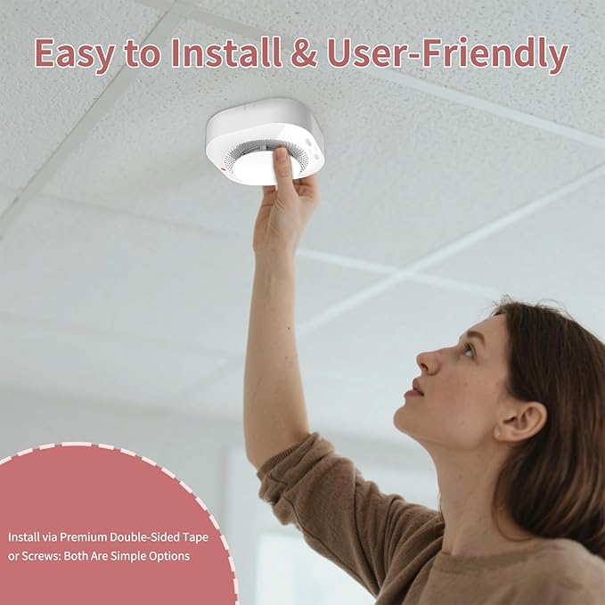 Smoke Detectors for Home,Photoelectric Wireless Fire Alarms Replaceable Battery Powered,Portable Smoke Alarm with Test/Mute Button,Attic Smoke Detector,8 Pcs