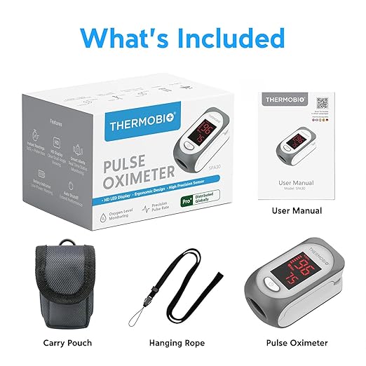 Fingertip Pulse Oximeter SPA30, Blood Oxygen Saturation Monitor, Fast SpO2 Reading Oxygen Meter with Clear OLED Screen
