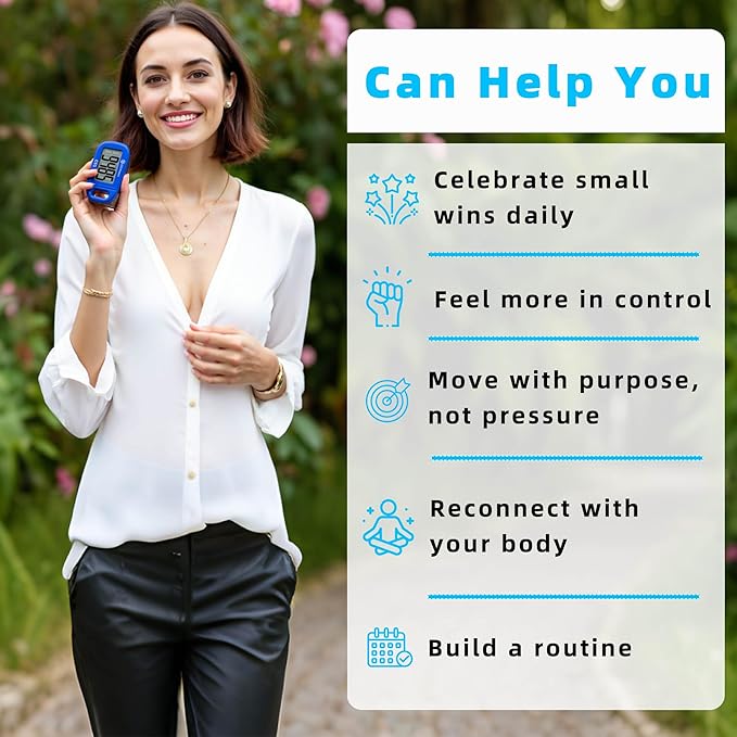 OZO Fitness Clip-on 3D Pedometer for Walking Steps Counter with Lanyard, Simple Exercise Tracker for Women and Seniors with Large Accurate Digital Display, Portable Minimalist Sports Monitor