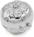 Silver Tomato Shaped Pocket Purse Portable Travel Pill Box & Medicine Organizer (1 Large Compartment)