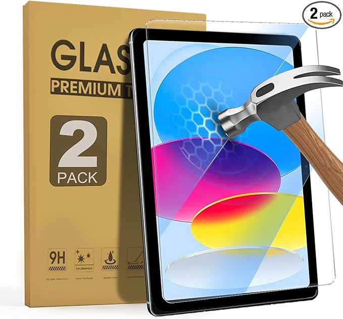 ZenRich [2 Packs] Anti Blue Light Screen Protector for iPad (A16) 11th/10th Generation 2025/2022 (11"/10.9") – 9H Hardness Tempered Glass, HD Clarity, Eye Protection, Scratch Resistant, Bubble-free