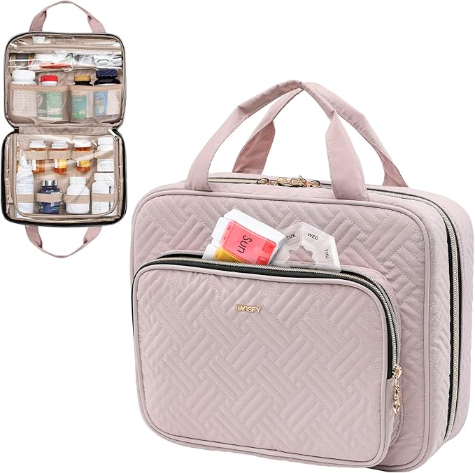 BAGSFY Medicine Bag for Traveling, Pill Bottle Organizer Storage, Large Medication Travel Case, Pills Box for Vitamin, First Aid Kit Bags Empty. (Comes with Weekly Pill Organizer)
