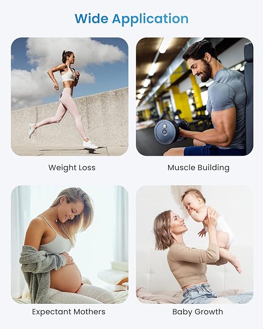 RENPHO Smart Scale and Tape Measure, Digital Bluetooth Scale with Tape Measure for Body Measuring, Weight Loss, Muscle Gain, Gift, 400lbs, Inches/cm