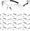 Queekay 12 Pack Safety Glasses Bulk Impact UV Scratch Glasses Protective Eyewear for Men Women Adolescents Eye Protection for Work Lab Construction Science (Clear)
