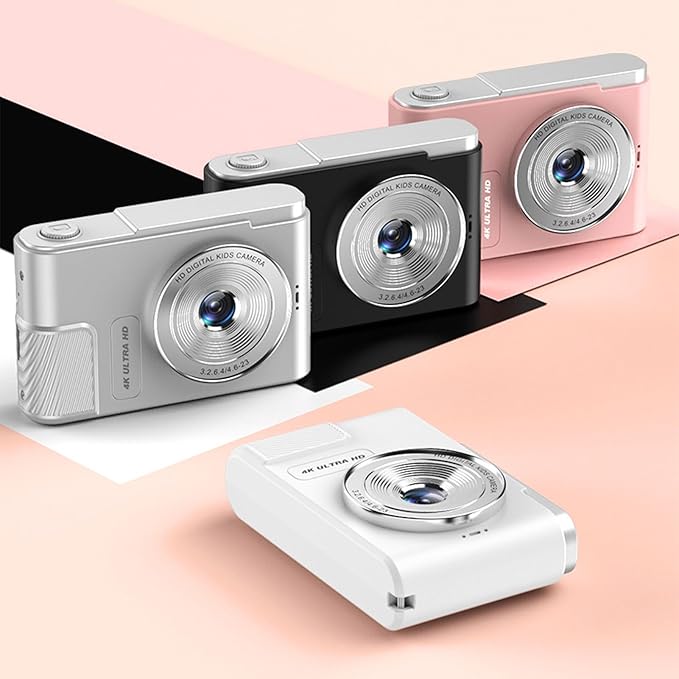 Digital Camera 48MP 4K Vlogging Camera with 2.4 Inch Screen 16X Digital Zoom Compact Camera for Teens Beginner Adult (Silver)