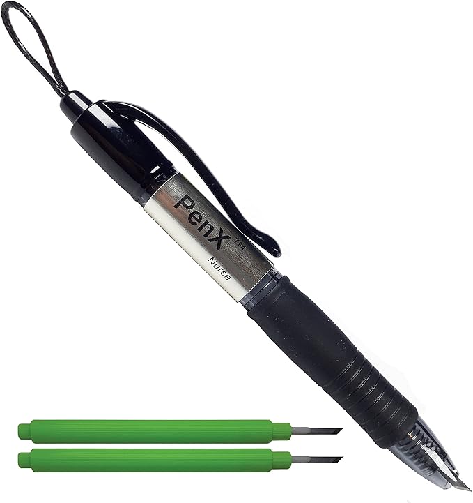PenX - Nurse – Set 2RB - Multipurpose Medication Pill Opener - Retractable Blade - Non-Slip Grip