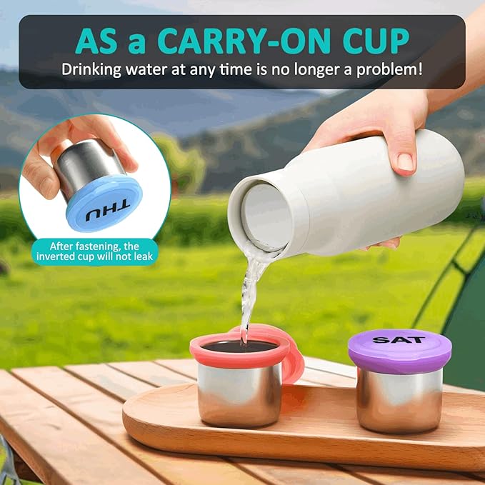 Weekly Metal Pill Case 7 Day, Stainless Steel Pill Box Organizer for Travel, Waterproof Medicine Container, Portable Daliy Pill Holder for Vitamins Fish Oils (Small)