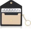 1 Pack Birth Control Pill Case Sleeve Packet 4.3 X 3 Inch PU Leather Wallet Pill Holder Privacy Protection Birth Control Pill Wallet with Key Ring for Pill Card Organizer(Black)