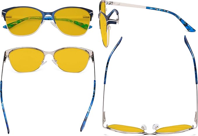 Eyekepper Blue Light Glasses - Semi Rimless Digital Eyeglasses for Women Blocking Computer Screen UV Rays