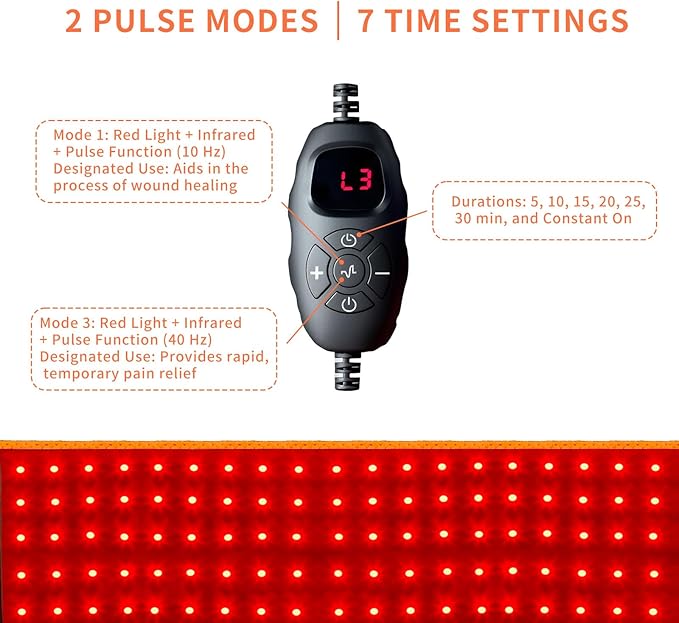 Upgraded Red Light Therapy for Body - 660nm & 850nm LED with Timer, Red Light Belt for Muscle Pain Relief on Back, Shoulder, Waist - Wearable Infrared Wrap to Decrease Inflammation and Speed Healing