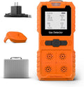 Portable 4 Gas Monitor Multi Gas Detector，Portable Gas Detector Rechargeable 4 Gas Monitor Ex H2s Co O2 with LCD Display Sound Light Shock confined Space air Monitor (Orange)