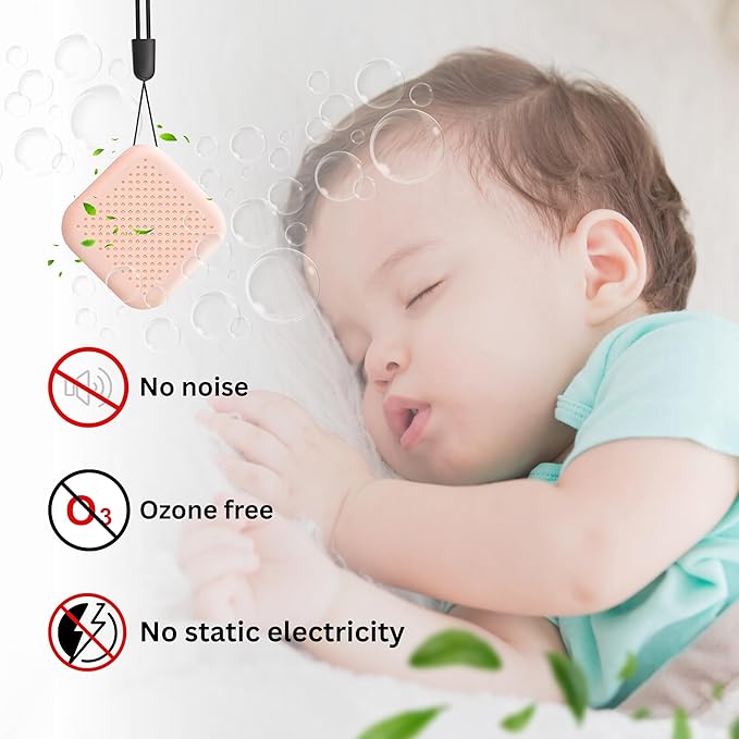 Portable Wearable Air Purifier Necklace for Travel, Personal Ionic Air Cleaner, USB Rechargeable Mini Air Purifier for Office, Car & Outdoor, Filterless Design, 120 Hours Runtime