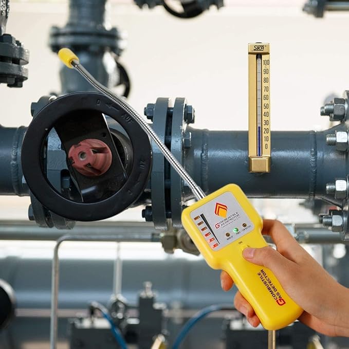Gas Leak Detector – Portable Natural Gas Sniffer for Propane, Methane, LPG, LNG, Fuel & Sewer Gas – Combustible Gas Detector with 12" Flexible Probe for Home, RV, Industrial Use