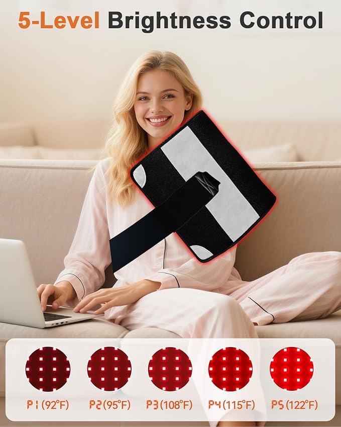 Red Light Therapy for Body, Large 24" x 12" Infrared Light Therapy Mat with Timer, 660nm 850nm Red Light Pad with 3 Modes & 5 Brightness Levels, Wearable, Ideal Gift for Women&Men(24"x12")