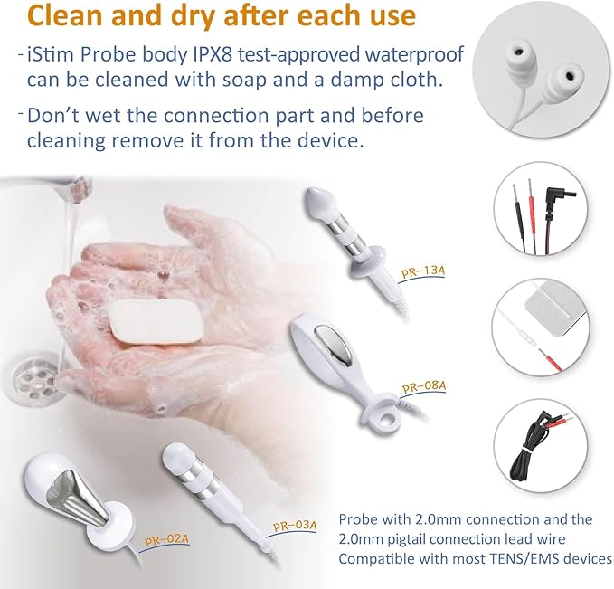 iStim PR-13 Probe for Kegel Exercise, Pelvic Floor Electrical Muscle Stimulation, Incontinence - Compatible with Incontinence EMS Machine
