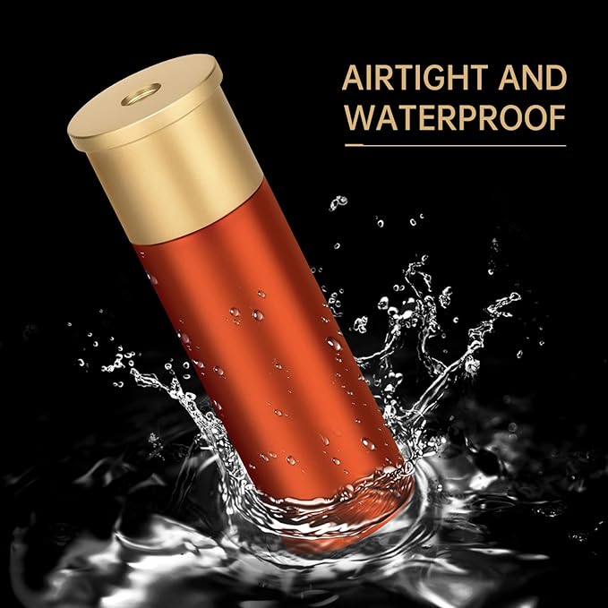 Tactical Mini Pill Case, Durable Metal Small Pill Holder for Pocket or Purse, Waterproof Medicine Bottle for Travel, EDC, Outdoors - Orange