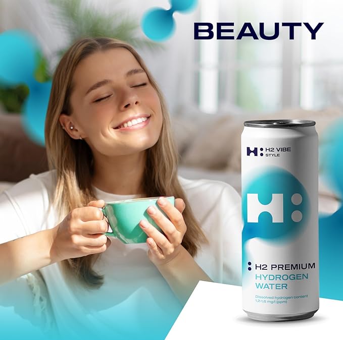Hydrogen Water (20 Pack) H2 Vibe Style. Premium Natural Hydrogen Infused Water. Boosts Health, Longetivity, Recovery, and Performance