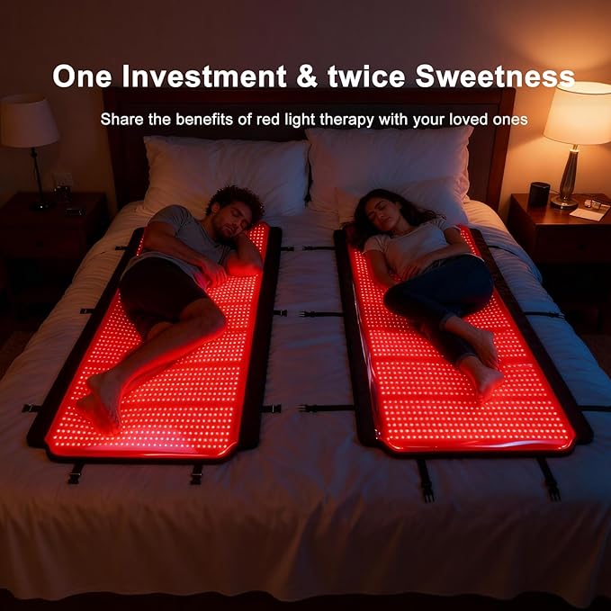 Full Body Red Light Therapy Mat, 78.7" * 74.8" Whole Red Light Therapy Pad for Body with 660nm & 850nm, 2820 LEDs redlight Blanket with Adjustable Timer & Intensity, Gifts for Women, Men, and Pets