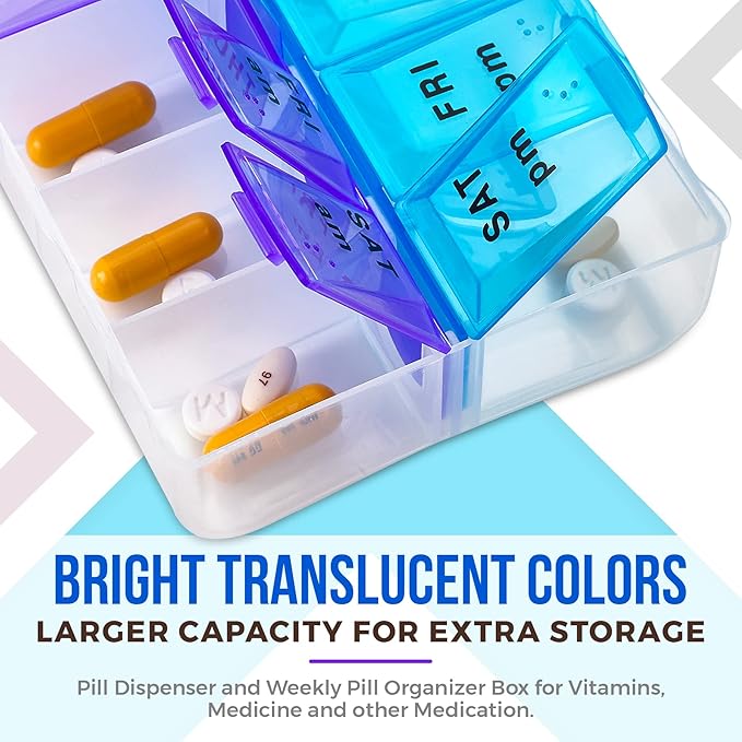 MEDca Weekly Pill Organizer, Twice-a-Day, 1 Pill Organizer Extra Large