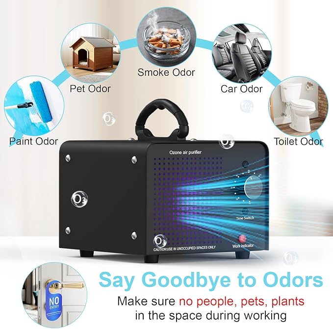PROGRACE Ozone Generator 148,000mg/h - Commercial Ozone Machine - Negative Ion Air Purifier, High Capacity O3 Ionizer Deodorizer for Home, Car, Pets, Smoke, Industrial Use, Covers up to 6000 Sq Ft