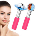CGBE 360 Rotating Ice Globes for Face, Food-Grade Stainless Steel Facial Globes for Cryo Therapy, Smaller Ice Globes for Facials Reduce Wrinkles & Swelling - Pink