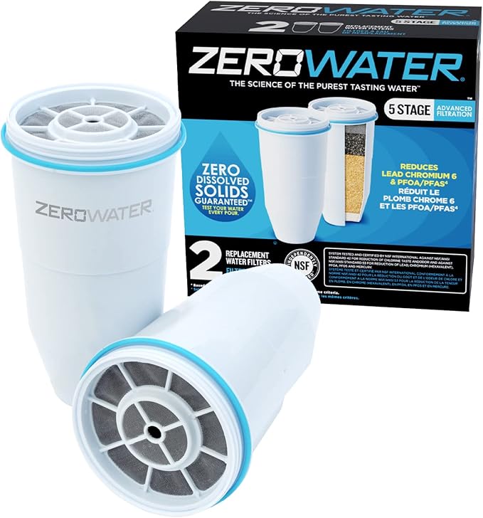 ZeroWater 22 Cup Ready-Read 5-Stage Water Filter Dispenser (Model 12345) + ZeroWater Official Replacement Filter - 5-Stage Filter Replacement