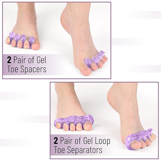 Dr. JK- ToePal Gel Toe Separator, 4 Pairs, Toe Spacers, Bunion Corrector
