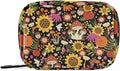 Pill Box Sunflower Mushroom 7 Day Pill Case Travel Pill Organizer Bag with Zipper Portable Weekly Vitamin Medicine Supplement Holder Pouch Bag