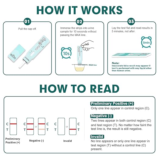 Easy@Home Nicotine Urine Test Strips Sensitive Rapid Testing Kit Detection 200 ng/mL #ECOT-114 (Pack of 20)