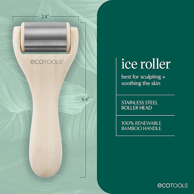 EcoTools Ice Roller, Stainless Steel Cooling Facial Roller & Neck Sculpting Tool, Depuff, Vegan & Cruelty-Free Self-Care Gift for Beginners & Experts, 1 Count