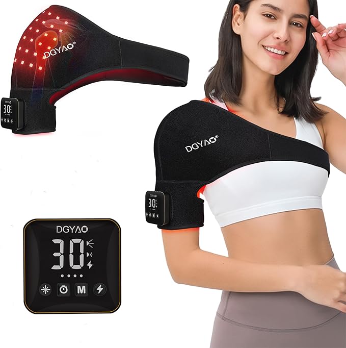 Cordless Red Light Therapy for Shoulder, Near Infrared Light Therapy Device Pulse for Elbow Shoulder Arm Joint Pain Relief Muscle Relax, Portable for Home Office Business Trip Use
