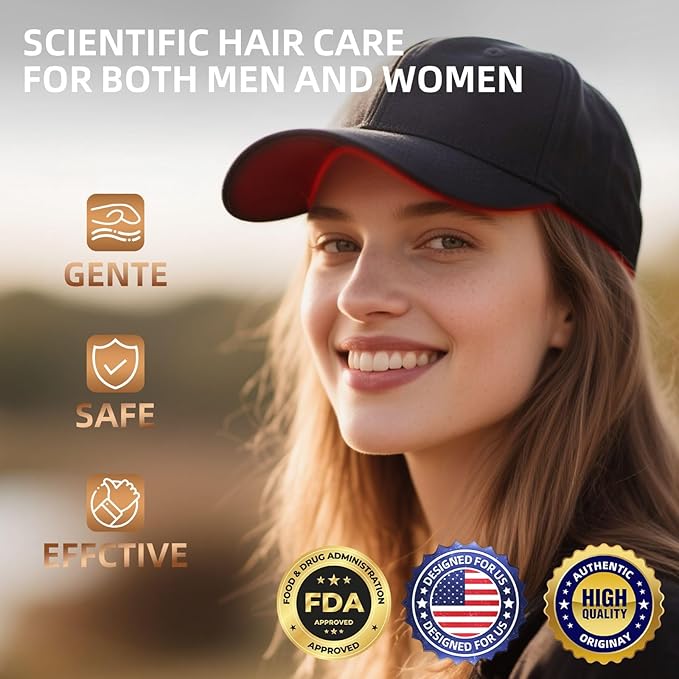 Red Light Therapy for Hair Growth, Cordless Hair Care for Home & Travel, Laser Therapy Cap for Hair Loss, Hair Loss Treatments Hat
