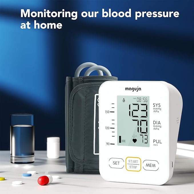 Blood Pressure Monitor, maguja Blood Pressure Monitors for Home Use, Automatic Digital Upper Arm BP Machine with Blood Pressure Cuff, 2 Users