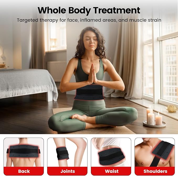 Red Light Therapy for Body & Face with Quick Clip, Infrared Light Therapy Lamp with Adjustable Stand, 660nm & 850nm Red Light Therapy Panel for Waist Knee, Muscle Recovery