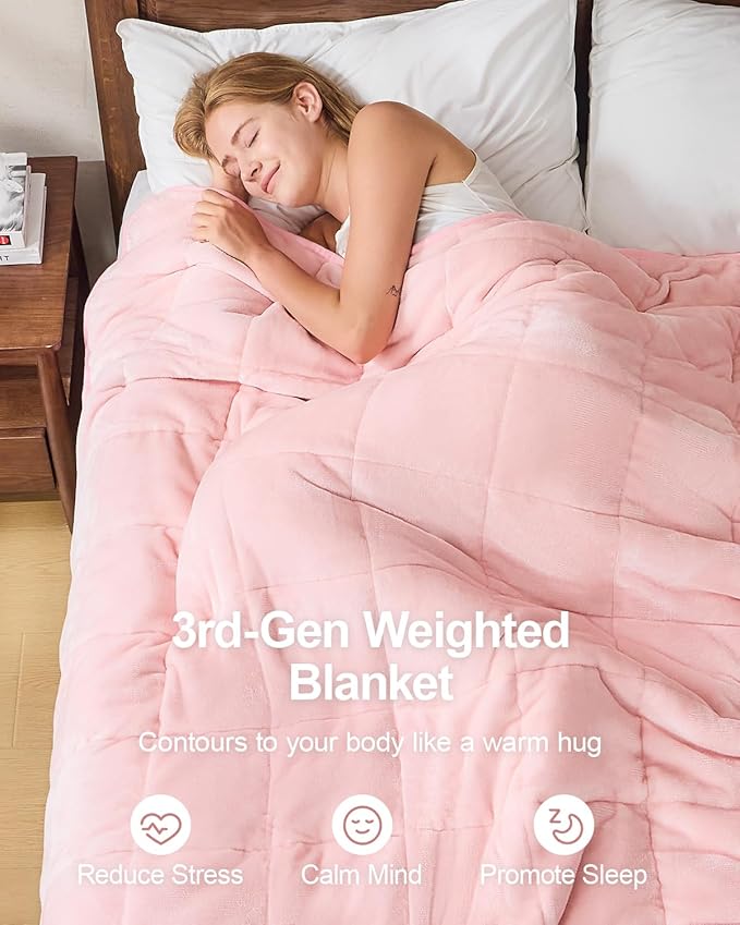 Super Fuzzy Soft Sherpa Fleece Weighted Blanket, 15 lbs Dual Sided Fluffy Heavy Weighted Blankets for Adults - No Bunching with Double Layers of Soft Inner Lining (48"x 72", 15 Pounds)