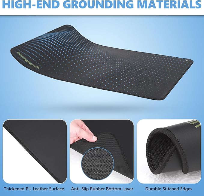 2Pack Grounding Mat for Feet,Earthing Mat Grounding Pad for Better Sleep and Stress Relief Conductive Mat for Magnetic Therapy with Grounding Cord for Natural Energy Balance(16"x24")