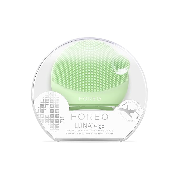 FOREO LUNA 4 go Face Cleansing Brush & Firming Massager - Premium Face Care - Enhances Absorption - Simple Skin Care Tools - For All Skin Types- Pistachio