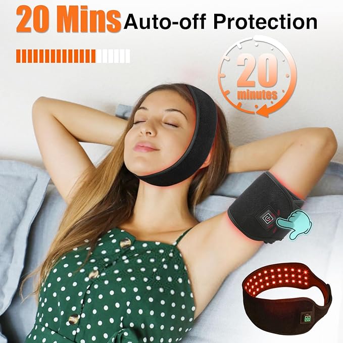 Red Light Therapy Belt for Body, 37'' Cordless Red Infrared Light Wrap for Neck Chin Knee Ankle Hand Pain Relief, 660nm & 850nm with Pulse & Heating Modes