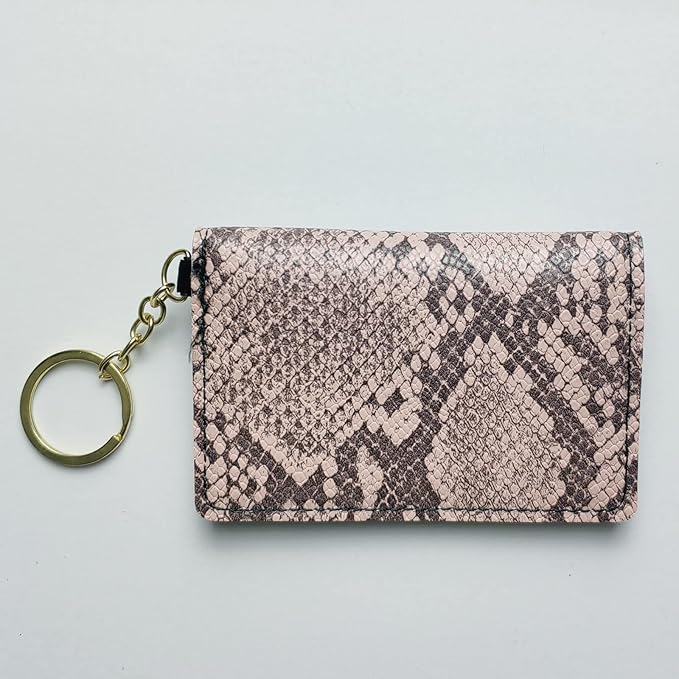 Birth Control Pill Case Snakeskin Print (Pink)